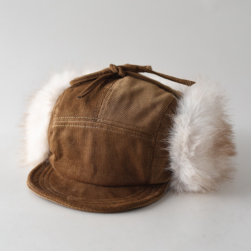 Corduroy Cap 5 Panel - Bonnet bombardier en velours côtelé, 5