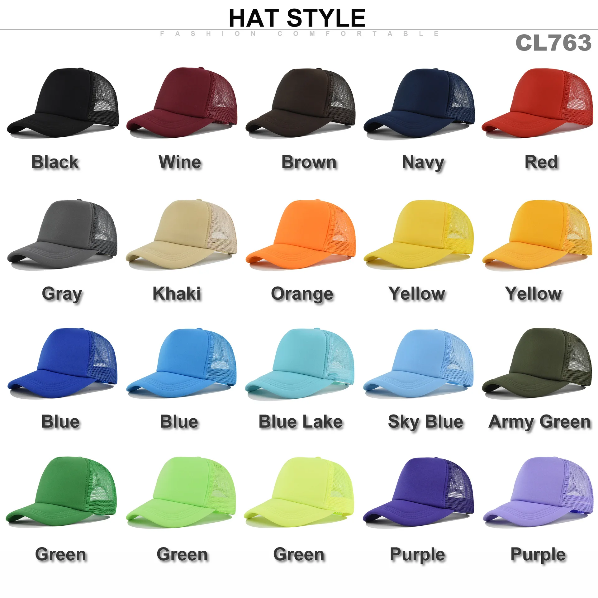 Casquette de baseball unisexe, - Trucker Cap Mesh avis et prix